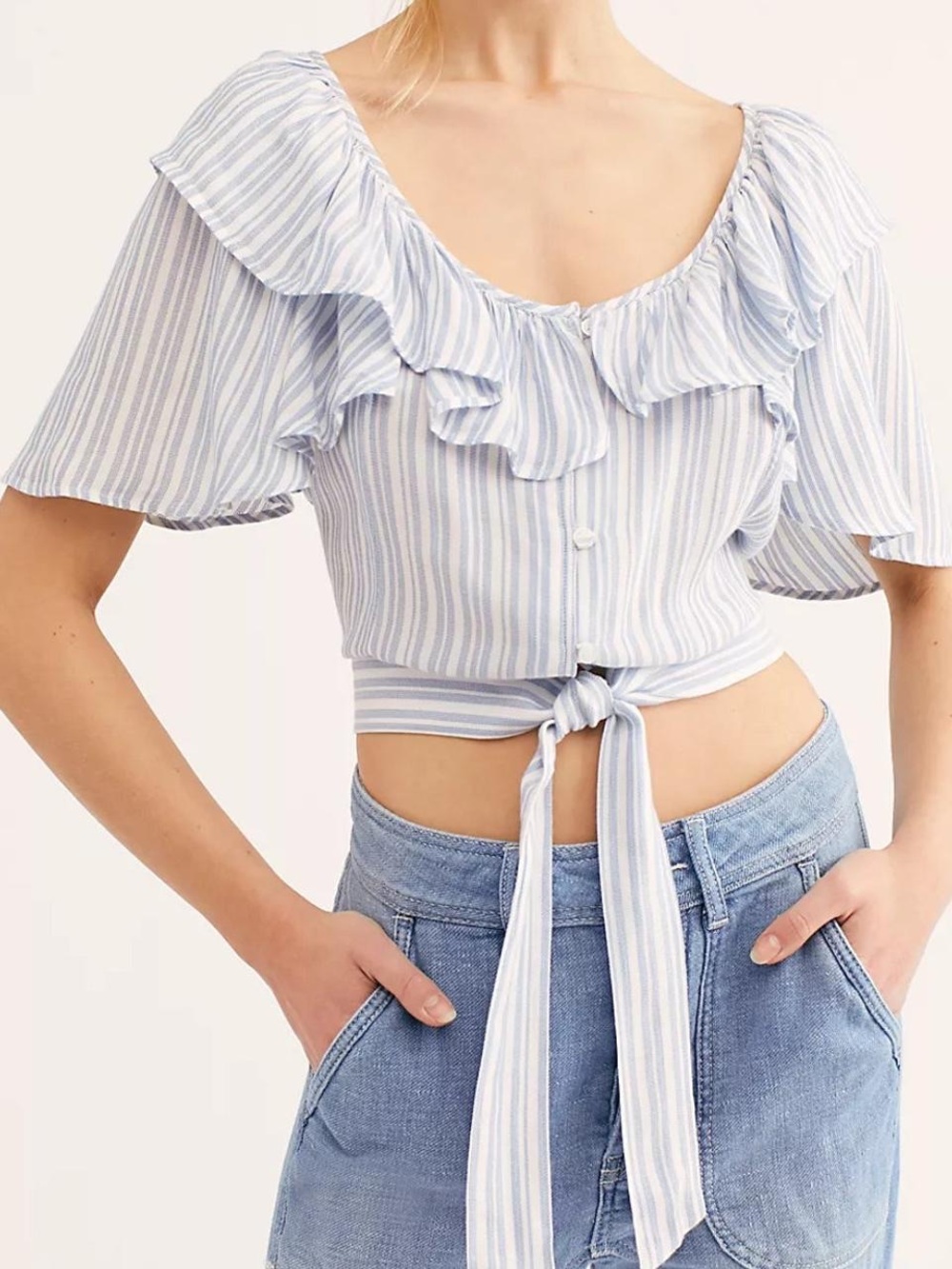 Free People "Rosemary" Stripe Blouse